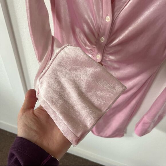 Free People Women's XS Shayla Velvet Ruched Mini Dress. - Picture 5 of 11